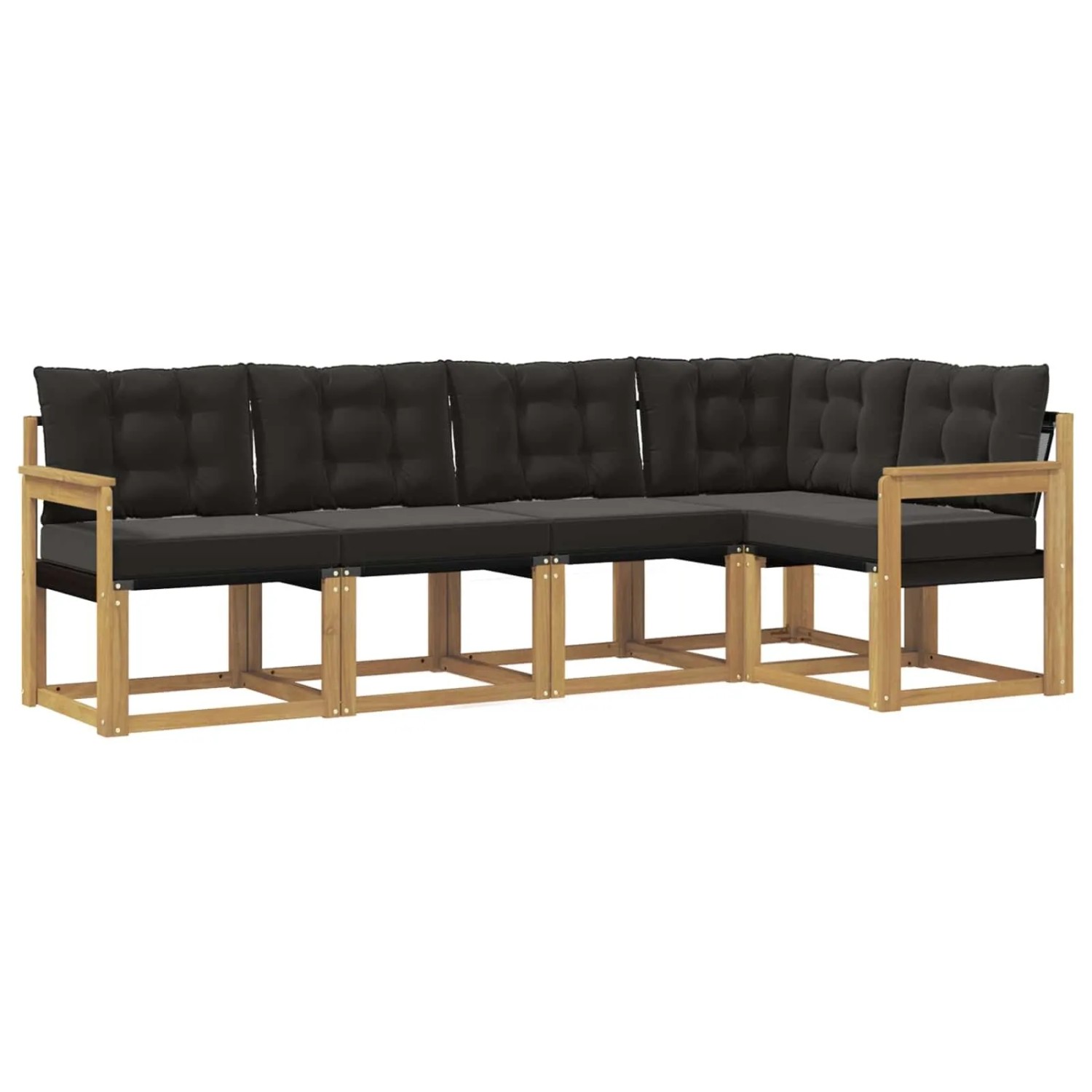 vidaXL Outdoor-Sofagarnitur mit Kissen 5-Tlg Weiß und Schwarz 3389470