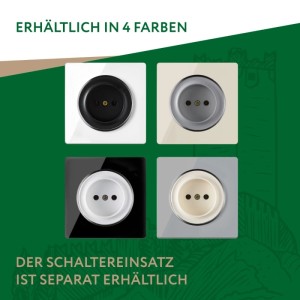 OneKeyElectro Glas Abdeckrahmen für Lichtschalter Steckdose 1fach Unterputz Serie Garda Schwarz