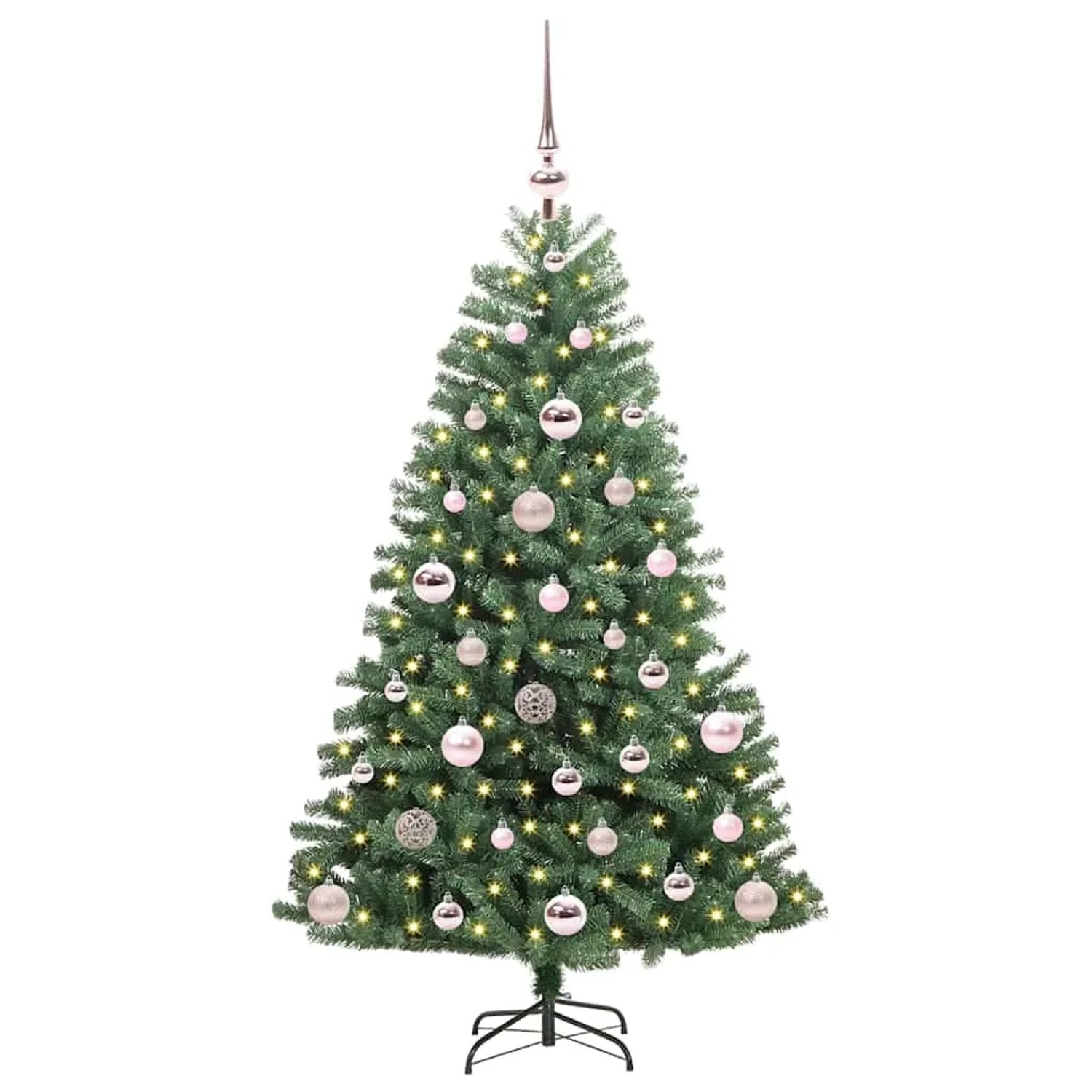 vidaXL Künstlicher Klappbarer Weihnachtsbaum mit 150 LEDs Grün 120 cm 3395471
