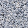 Nahaufnahme von Donau-Blau Marmorsplitt, 8-12 mm Körnung, ideal für Gartenwege und Zierflächen.