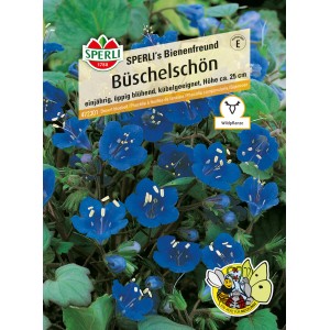 Samenpackung Sperli Phacelia Bienenfreund Büschelschön mit blauen Blüten.