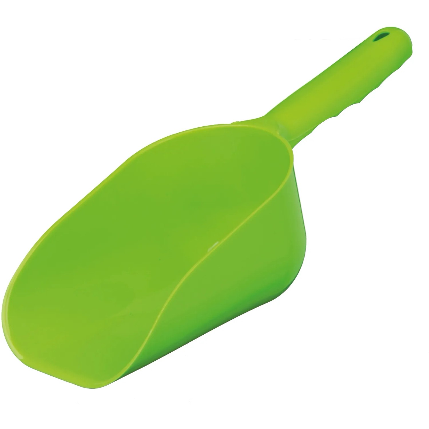 Grüne Jollypaw Streuschaufel S aus Kunststoff, auch als Futterschaufel nutzbar.