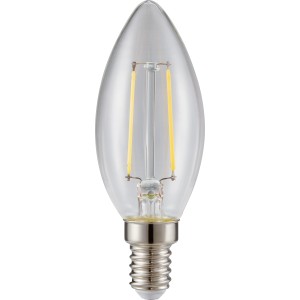 E14 LED Leuchtmittel in Kerzenform, 2,5W, warmweißes Licht für Wohnräume.