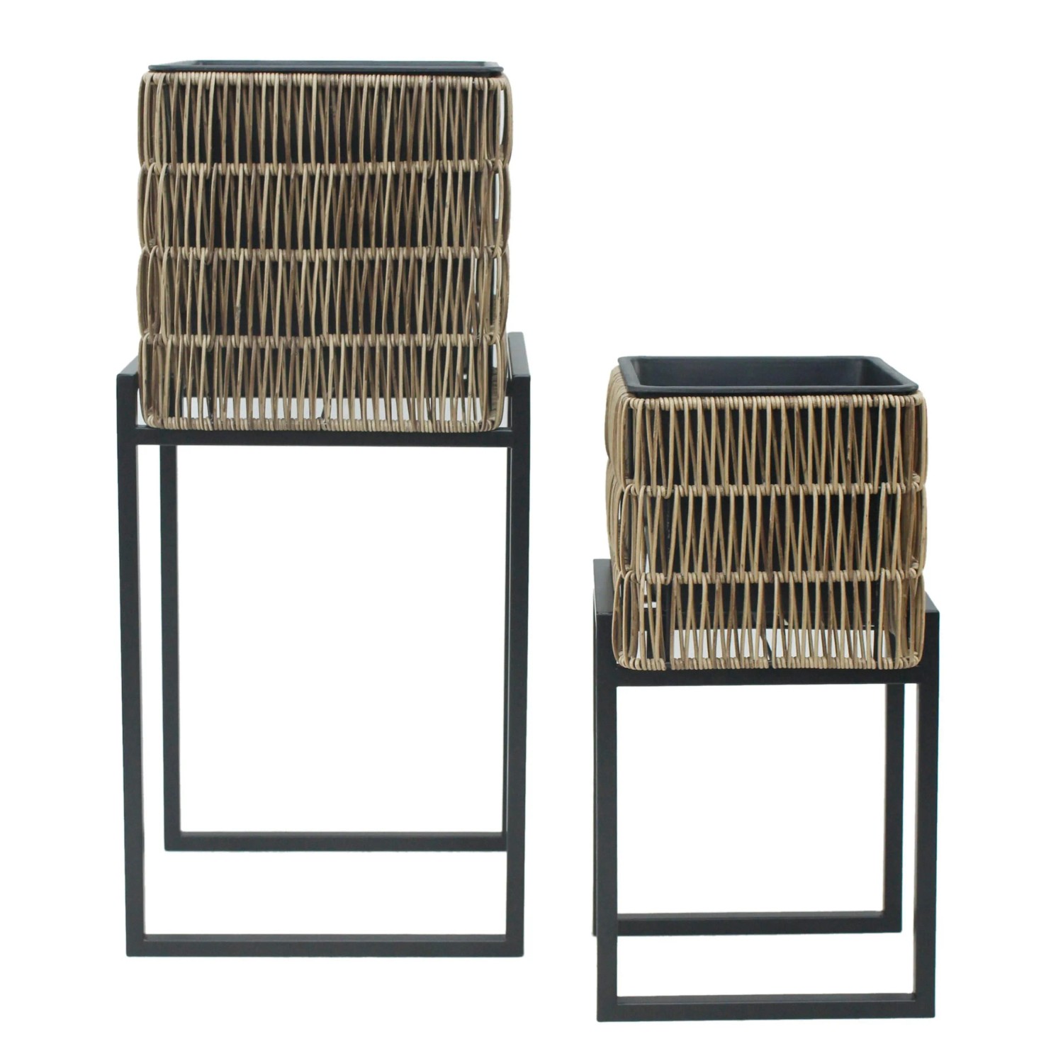 Mömax Übertopf-Set Flora Braun/Schwarz, 2er Set