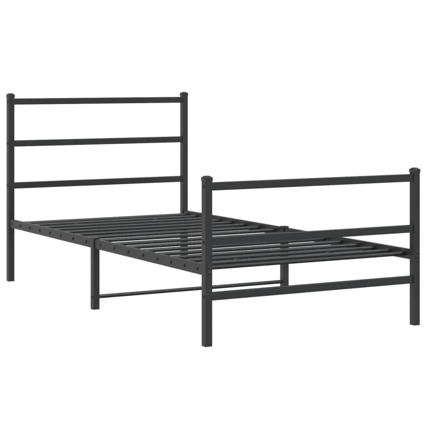 vidaXL Bettgestell mit Kopfteil und Fußteil Metall Schwarz 107x203 cm 35537 günstig online kaufen