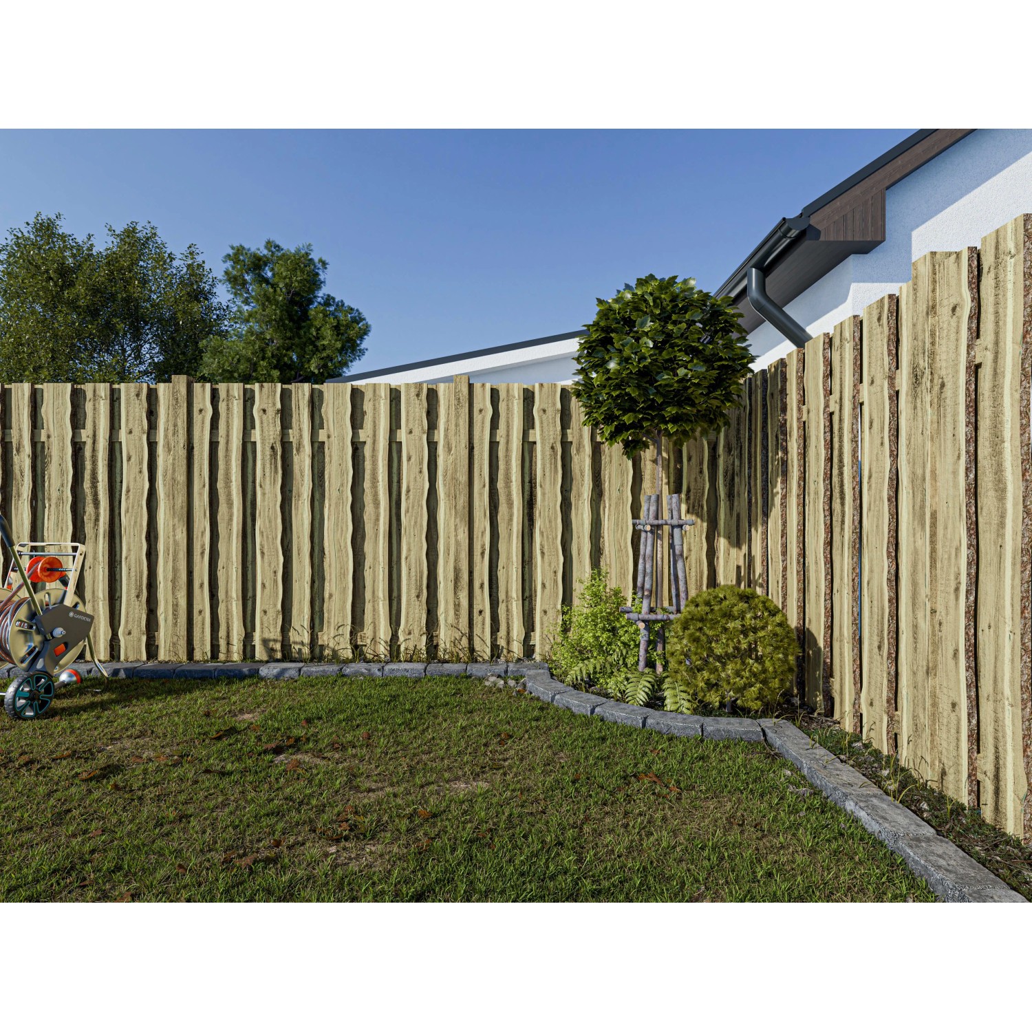 Woodtex Sichtschutzzaun Rustic Kiefer KDI
