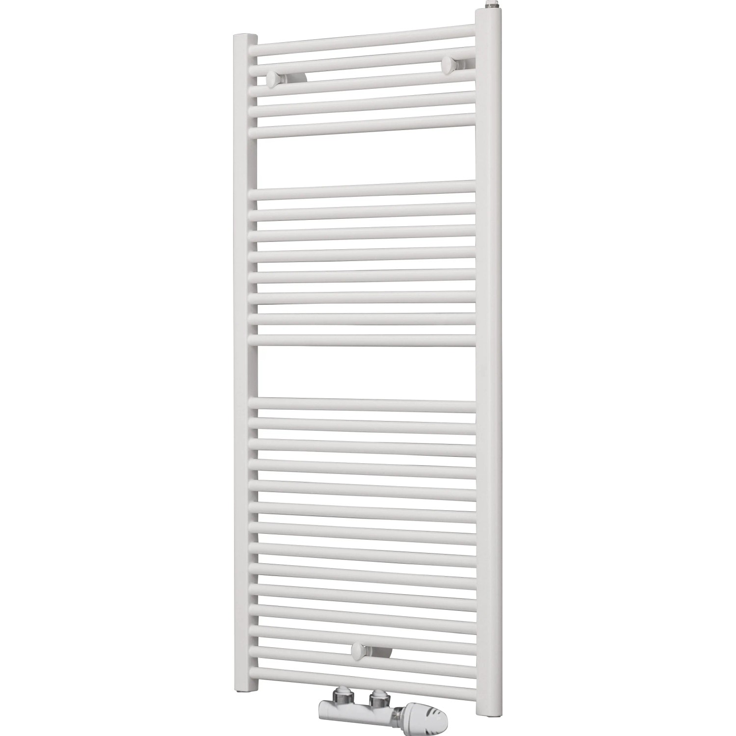 Weißer Ximax Badheizkörper Tip mit Mittenanschluss, 764x600 mm, 423 Watt.