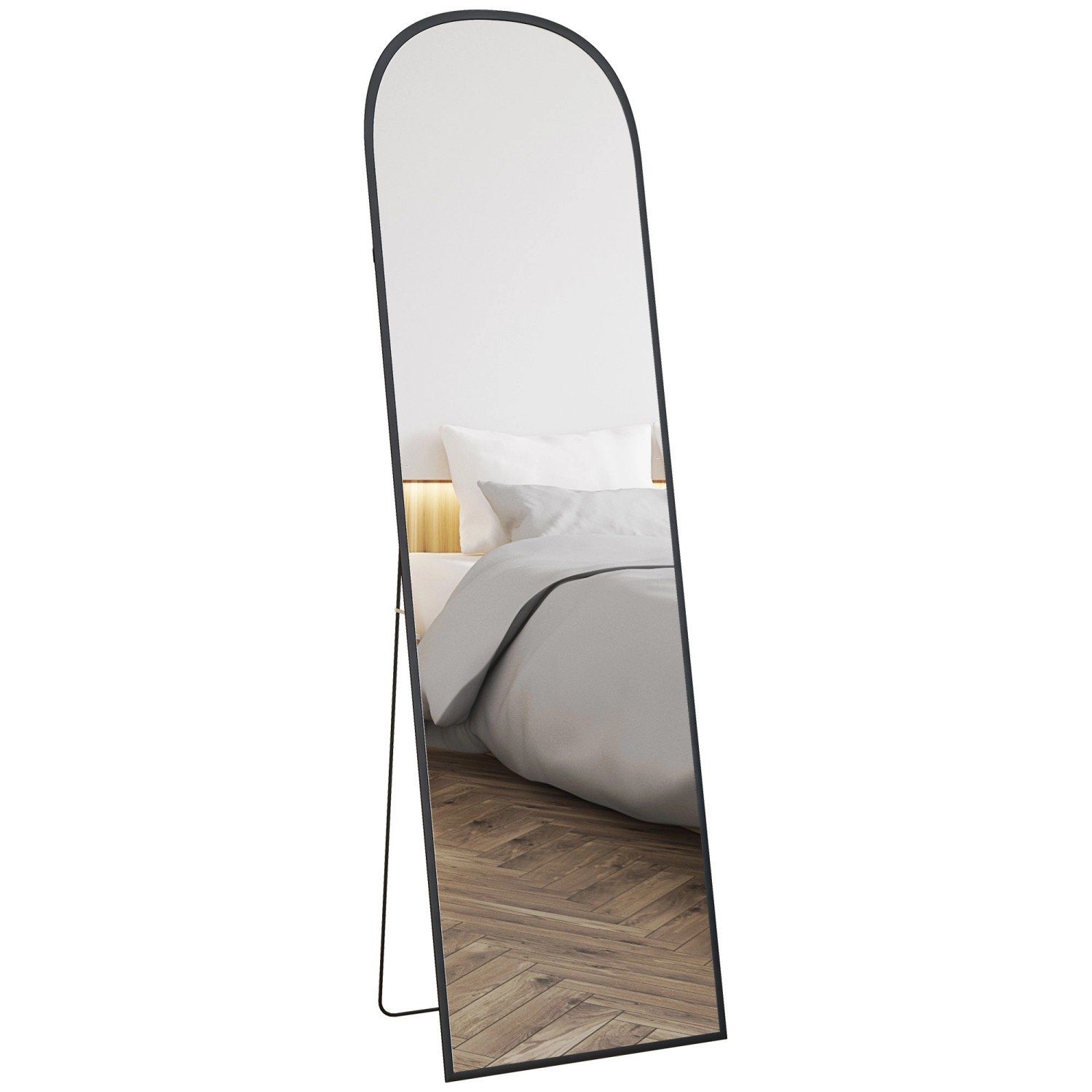 HOMCOM Ganzkörperspiegel Aluminiumlegierung Hartglas 50L x 1,5B x 170H cm S günstig online kaufen