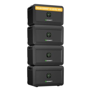 Growatt NOAH 2000 Solarspeicher, 4er-Set mit 8192Wh Kapazität für Balkonkraftwerk.