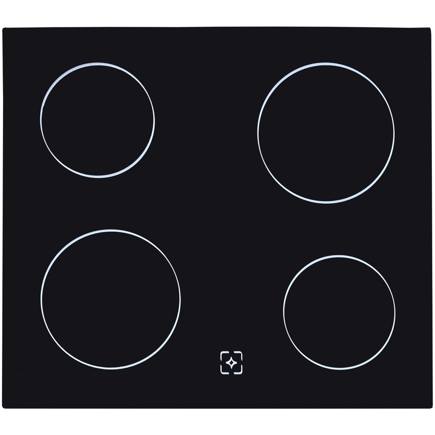 Glaskeramikkochfeld der Respekta Küchenzeile KB280ESSCGKE mit vier Kochfeldern.