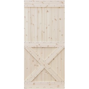 Radex Holzschiebetür Loft Rustic Kiefer Roh, Design X, 950x2100mm. Rustikale Schiebetür aus Kiefernholz.