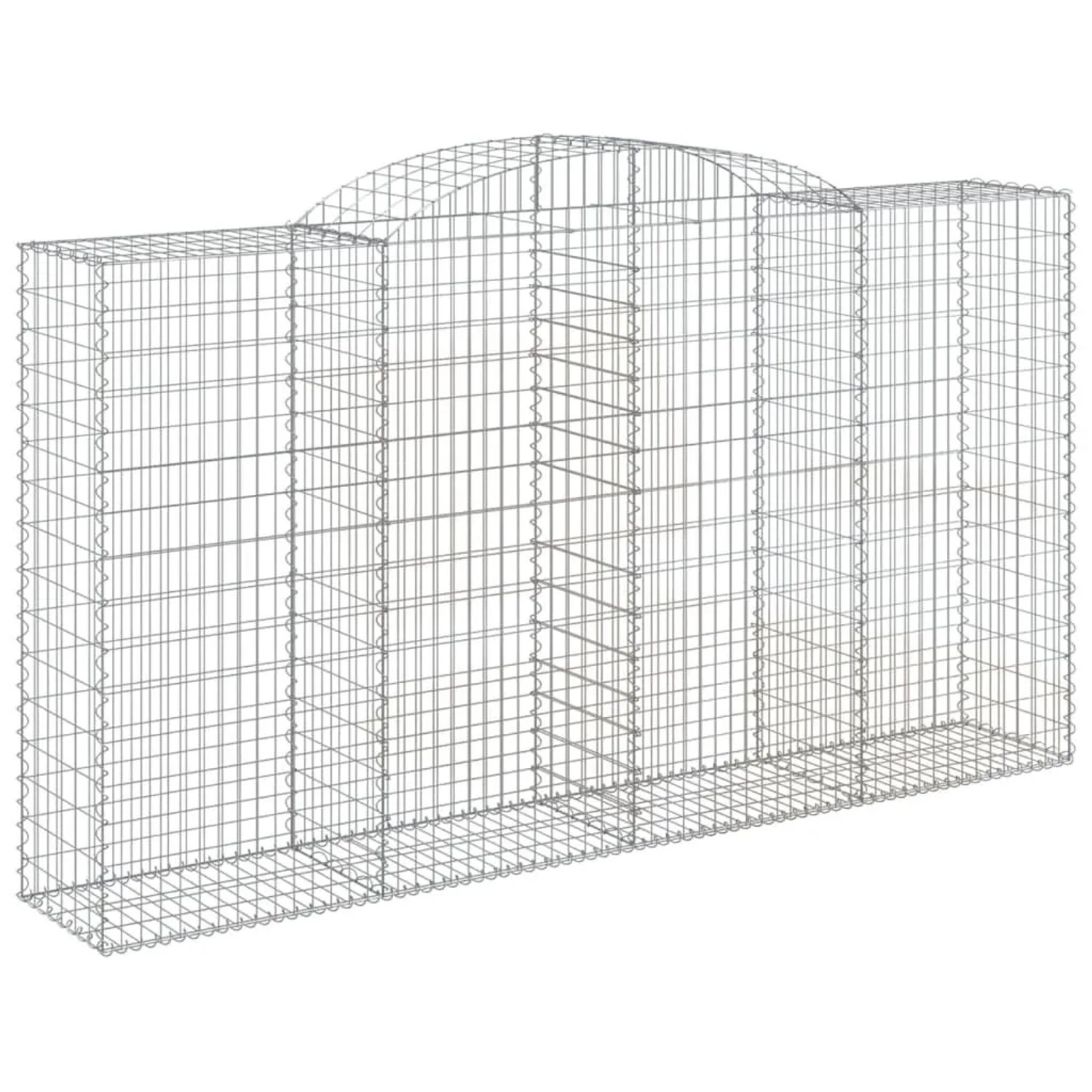 vidaXL Gabionen mit Hochbogen 4 Stk 300x50x160/180cm Verzinktes Eisen 3146757
