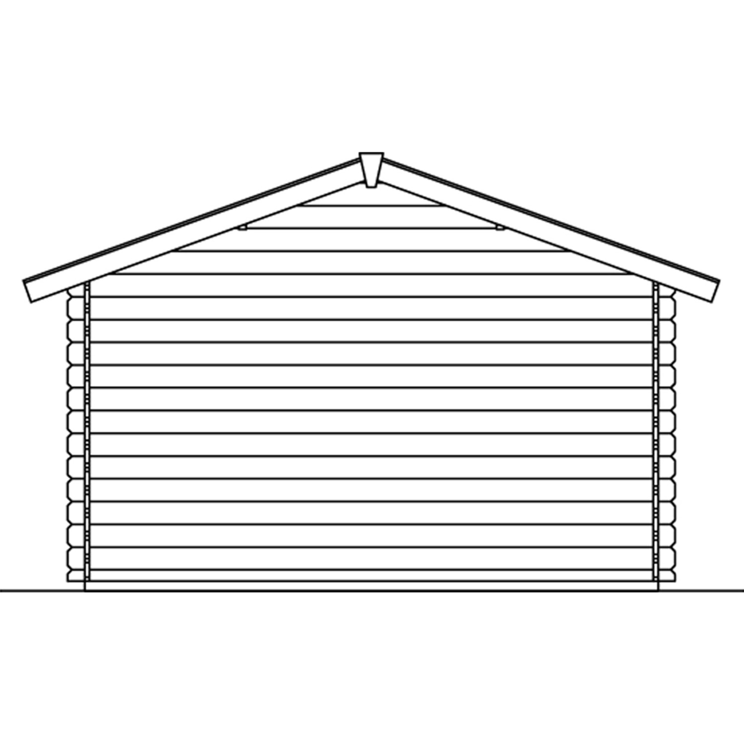 Holz-Gartenhaus Skan Holz Malaga 2, 340x340 cm, Natur, Seitenansicht