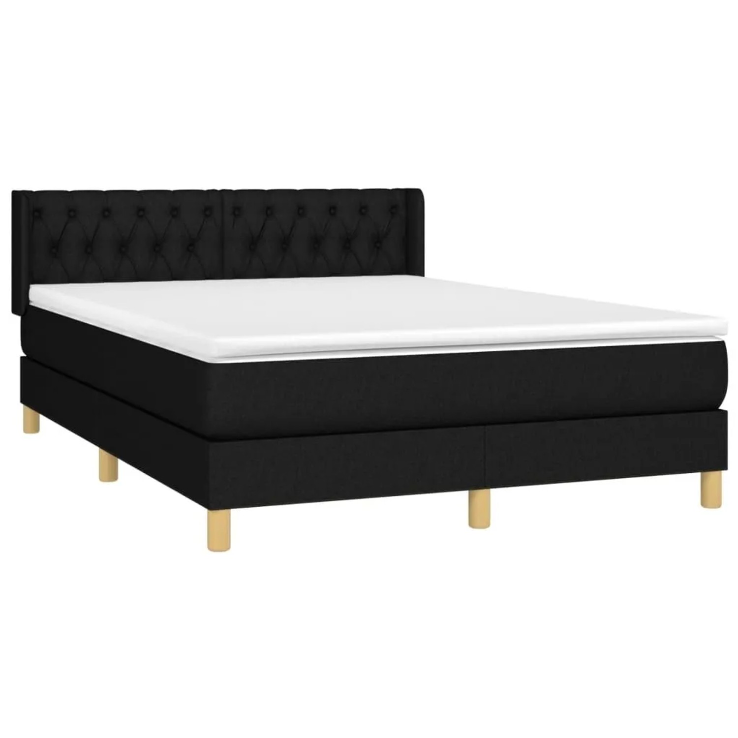 vidaXL Boxspringbett mit Matratze Schwarz 140x200 cm Stoff 3130515 günstig online kaufen