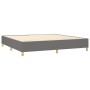 vidaXL Boxspringbett, dunkelgrau, 200x200 cm, Stoffbezug, ohne Matratze.