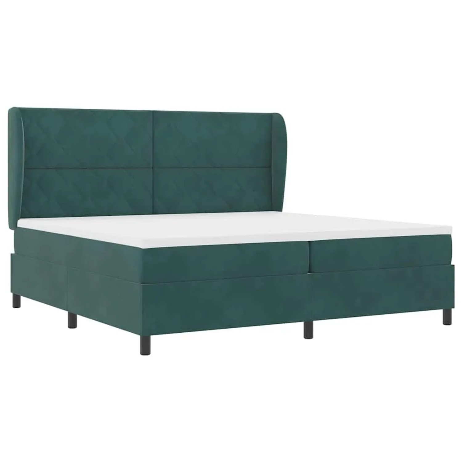 vidaXL Boxspringbett mit Matratze Dunkelgrün 200 x 200 cm Samt 3341003