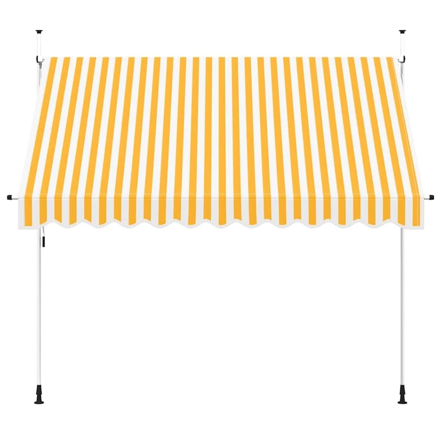 vidaXL Einziehbare Markise, 300 cm, orange-weiß gestreift. Handbetriebene Gelenkarmmarkise für Terrasse und Balkon.