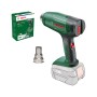 Bosch EasyHeat 18V-500 Akku-Heißluftgebläse (ohne Akku) mit Düse und Verpackung.