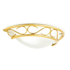 EASYLIGHT Wandleuchte Glas Metall 30 cm Breit In Messing Weiß E14 Rustikal