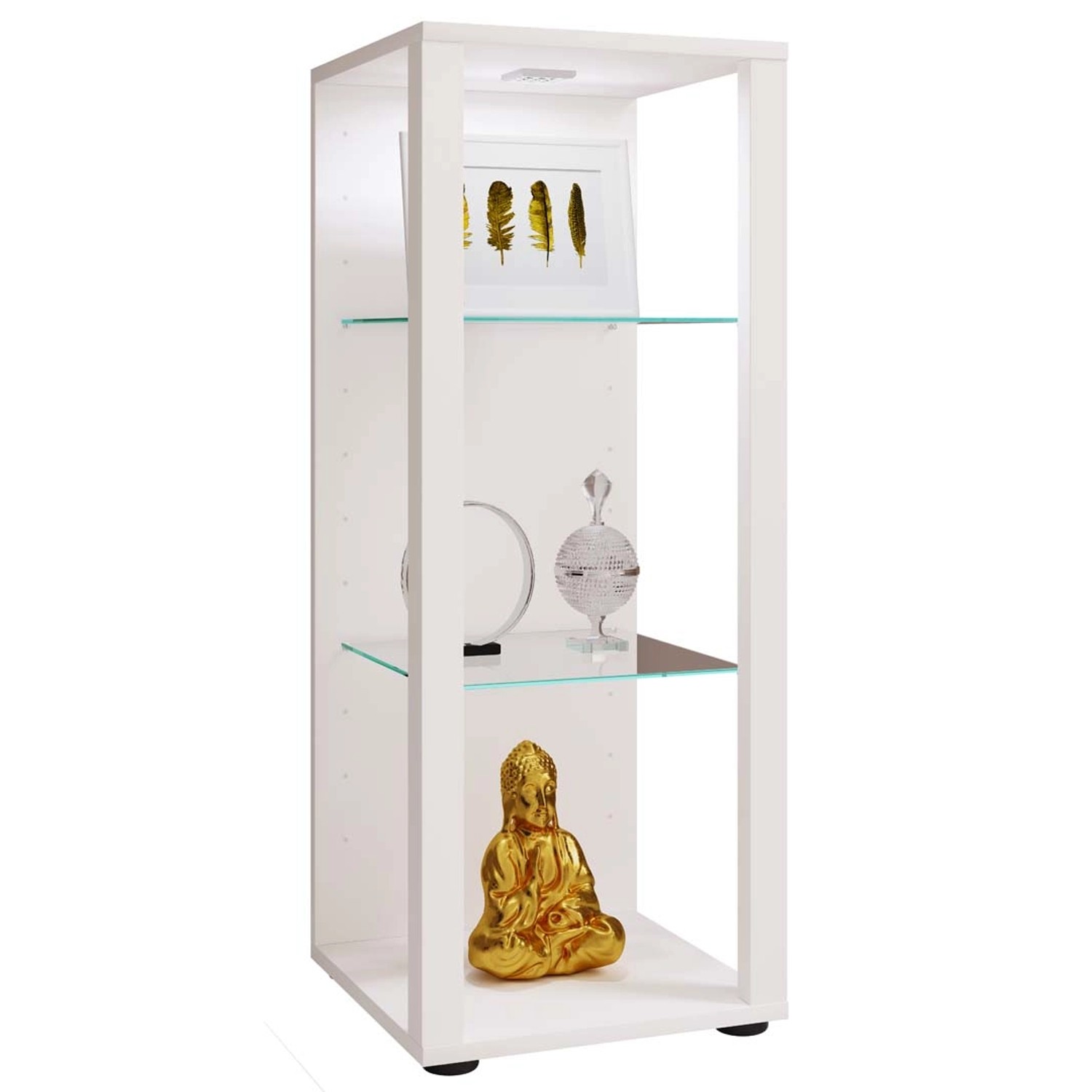 ebuy24 GlasolM Vitrinenschrank 3 Ablagen Weiß günstig online kaufen