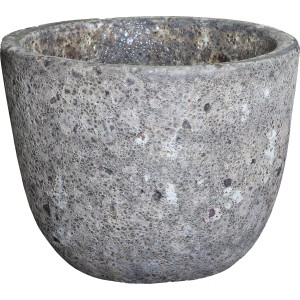 Weißer Pflanztopf, 20x20x17 cm, aus glasierter Keramik mit glänzender Oberfläche.