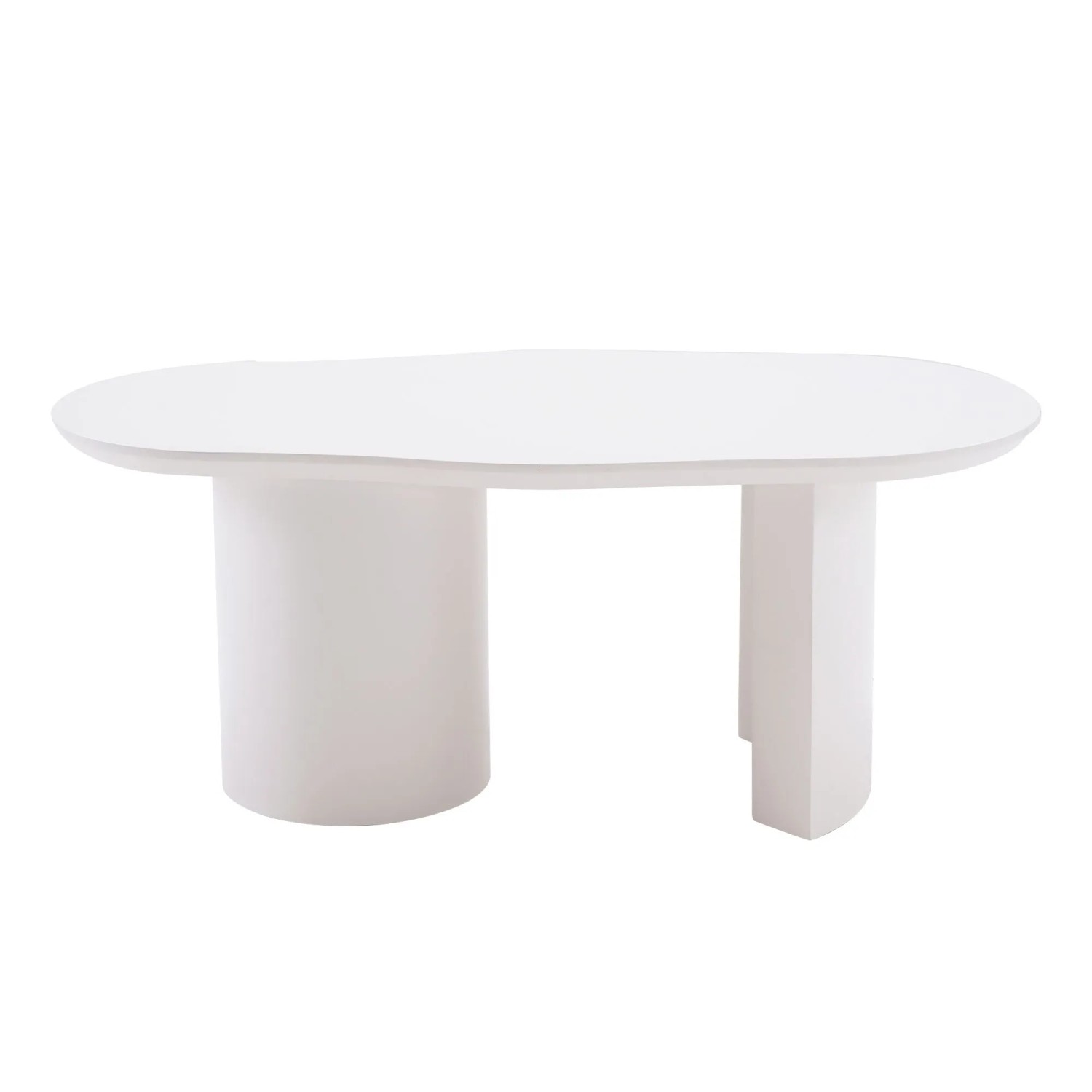 Merax Couchtisch 100cm MDF Unregelmäßig Weiß