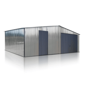 Liderstal Einzelgarage Premium aus Blech 700 x 500 cm Verzinkt Satteldach Schwingtor