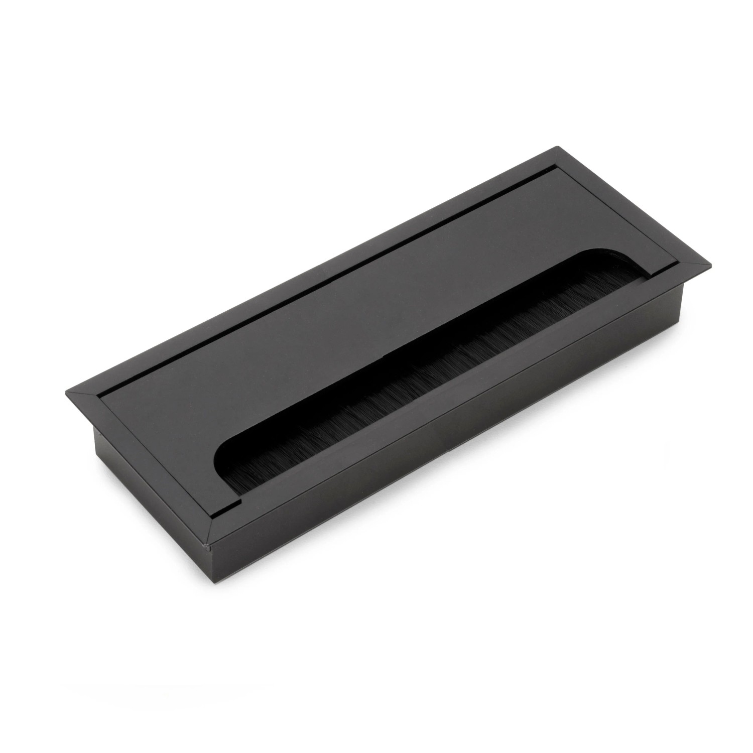 Emuca Quadrum Kabeldurchführungstüllen Rechteckig 269 x 80 mm Versenkt Aluminium Schwarz Metallic