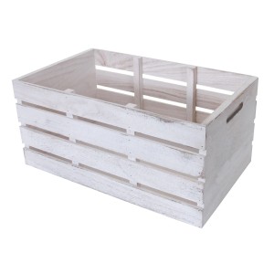 Weiße MCW Kommode C62, ohne Schubladen, als Aufbewahrungskiste aus Holz im Shabby-Look.