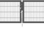 Anthrazitfarbenes Doppeltor Flexo Plus (400x80 cm) mit Pfosten für Gartenzäune.