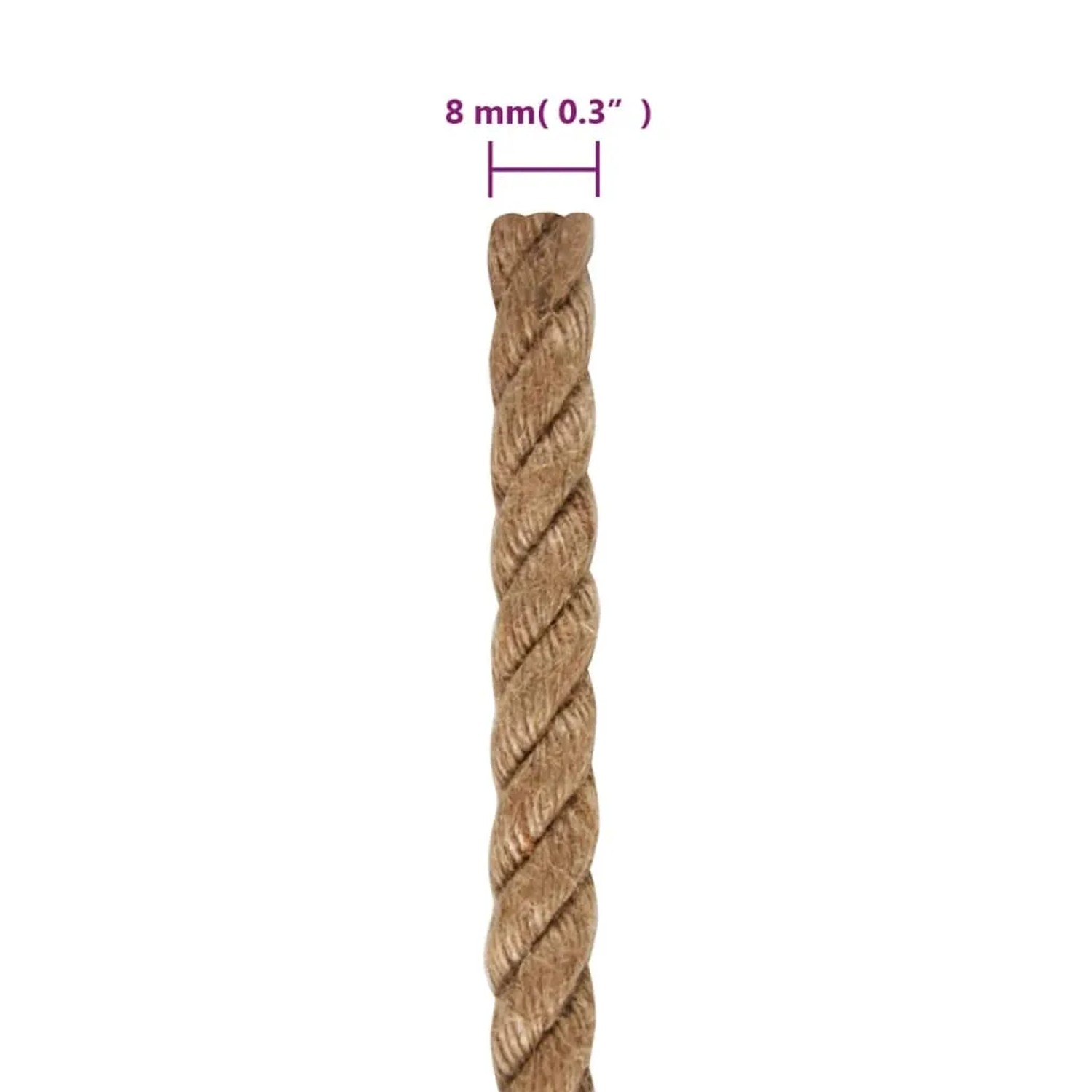 vidaXL Juteseil 100 m Länge 8 mm Stärke 153745_6