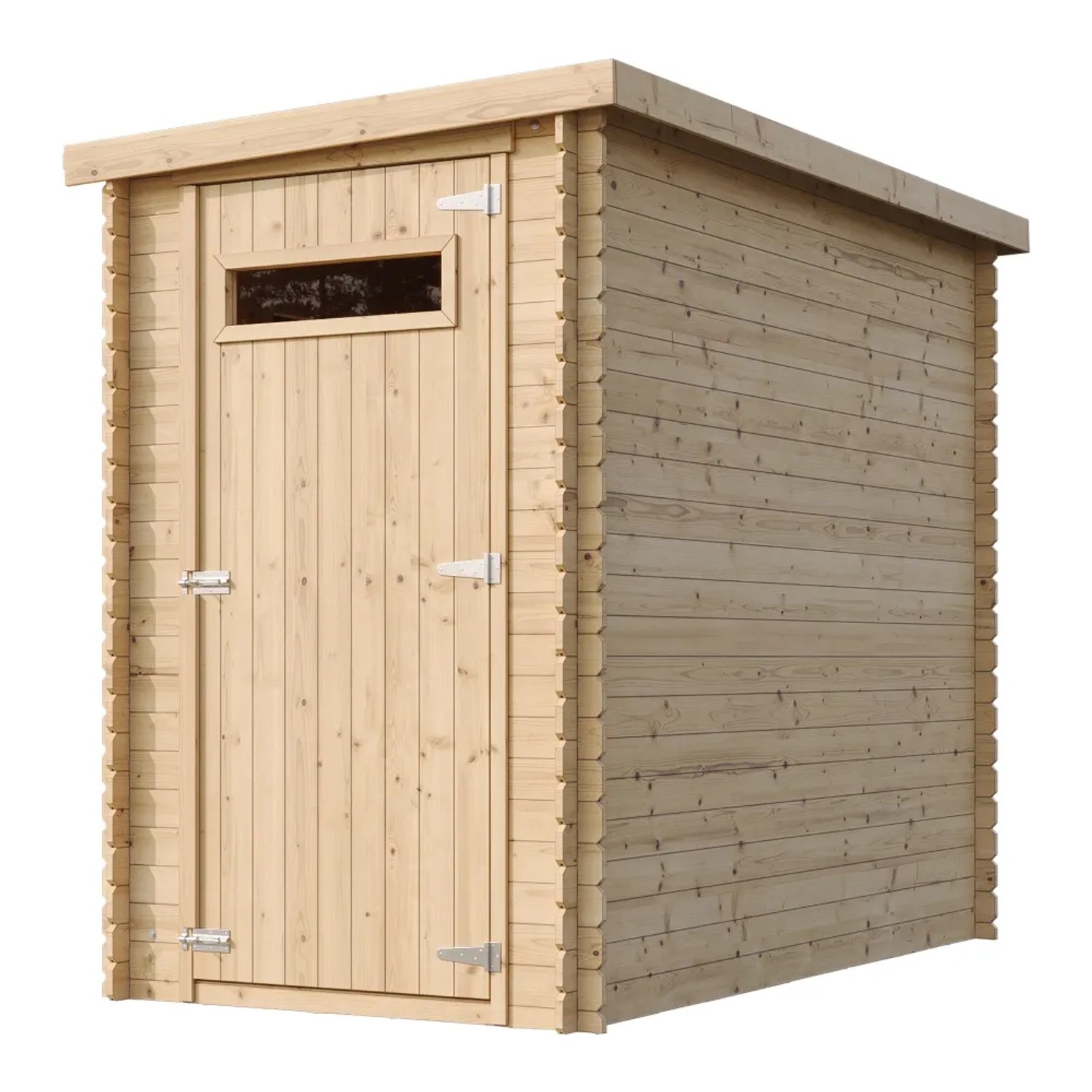 Timbela Gartenhaus Holz M306A, 2,63 m², unbehandelt mit Flachdach und Tür.