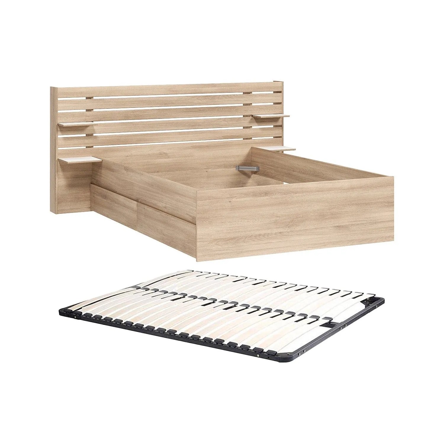 Vente-unique Bettrahmen Tenalia Naturfarben Hell 202.8 cm