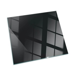 Tulup Glasplatte für Kamin Schwarz Glasbodenplatte für Kaminöfen Quadrat 60x60 cm Schwarz Glasplatte für Kamin Glas unter Kamin