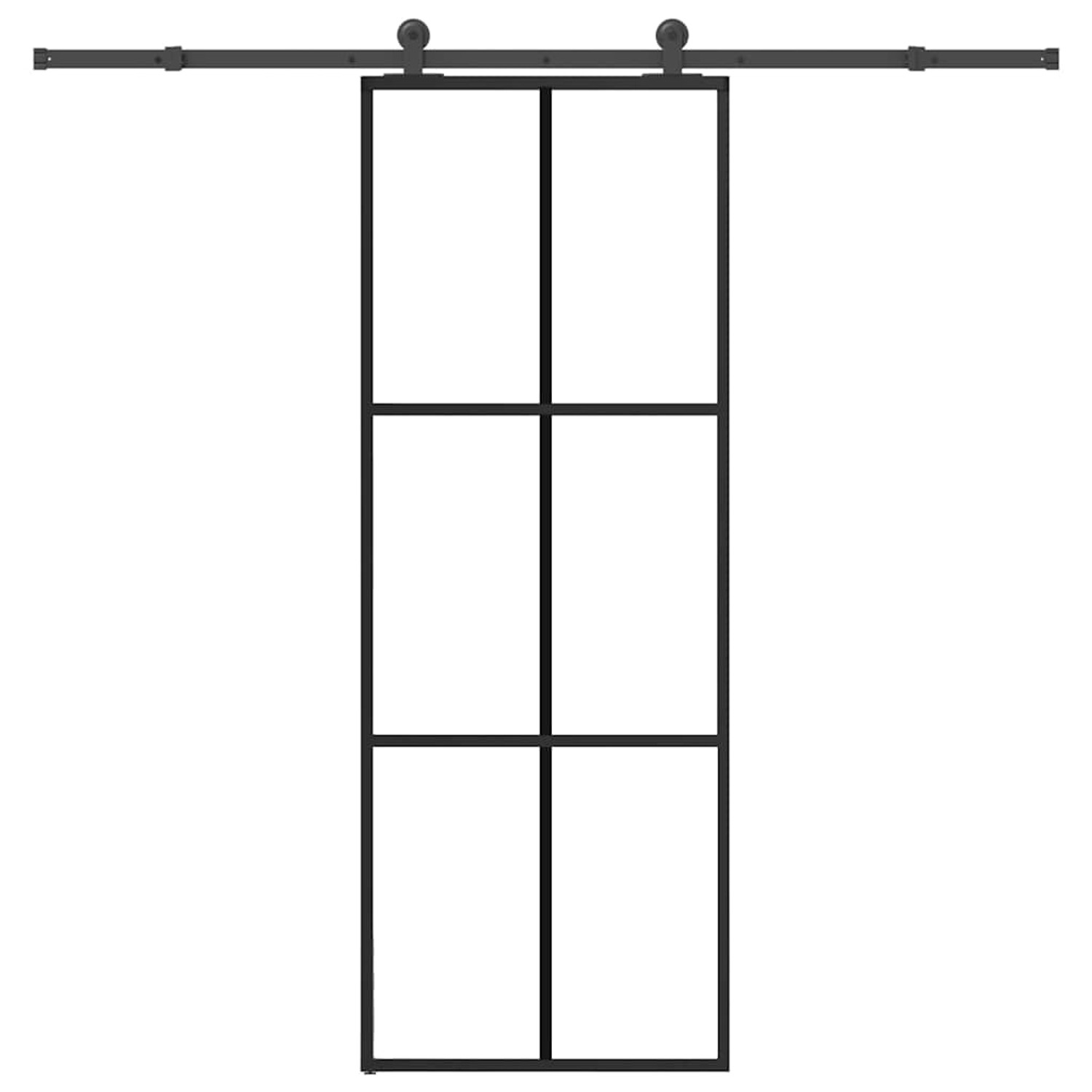 vidaXL Schiebetür mit Beschlag 76x205 cm ESG-Glas & Aluminium 3332818 günstig online kaufen
