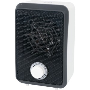 Kompakter Mini-Heizlüfter Elverum, 600 W, schwarz/weiß, mit Kontrollleuchte.