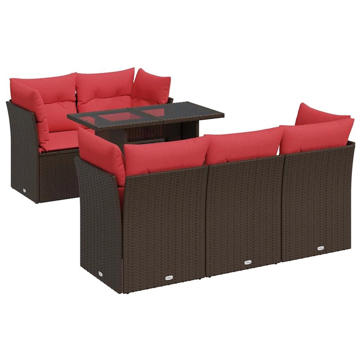 vidaXL 6-Tlg Garten-Sofagarnitur mit Kissen Braun Poly Rattan Akazie 332610 günstig online kaufen