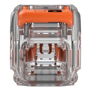 Wago Durchgangsverbinder mit Hebel, 60 Stück, transparentes Gehäuse, orangefarbener Hebel.