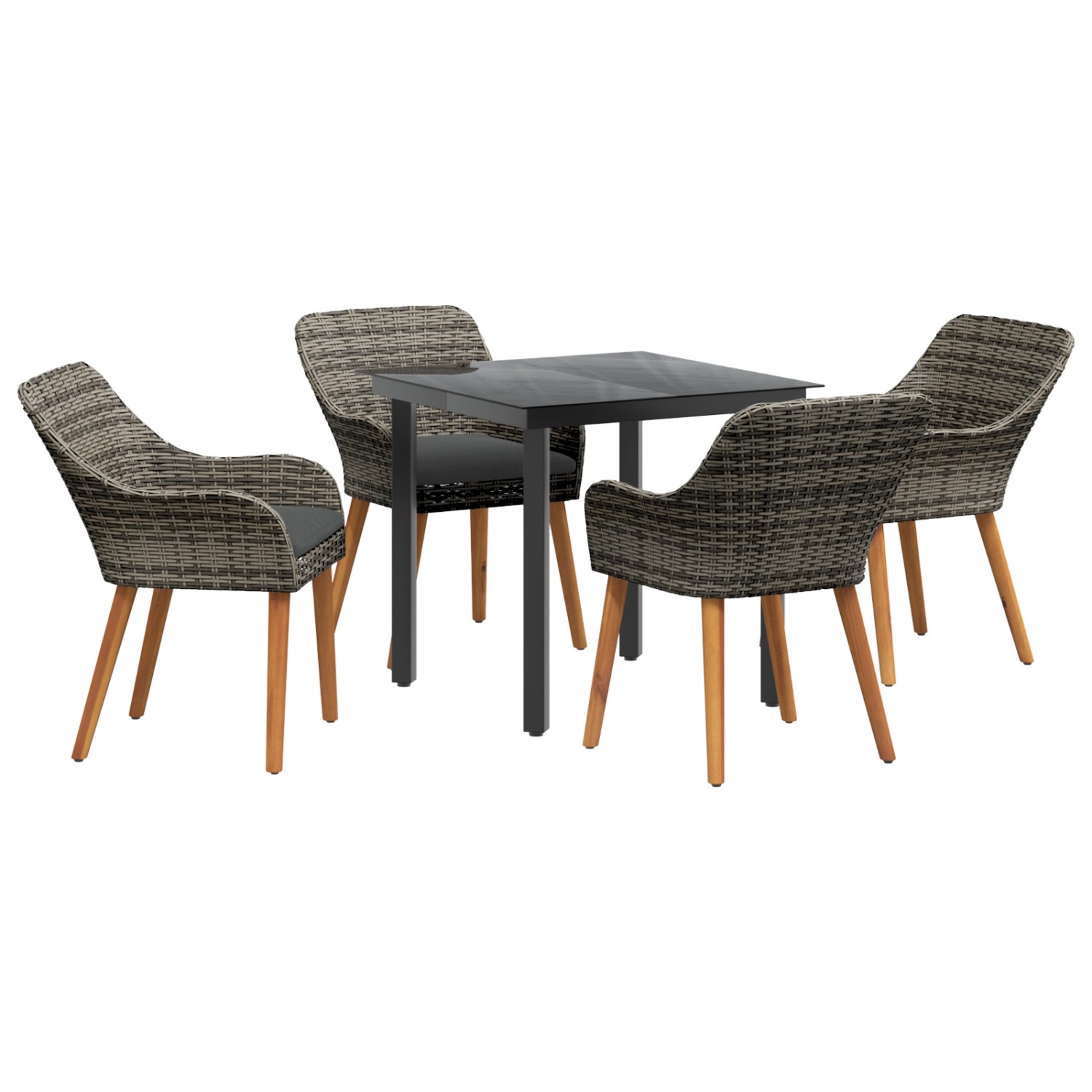 vidaXL 5-Teiliges Garten Essset Grau Poly Rattan 3261685 günstig online kaufen