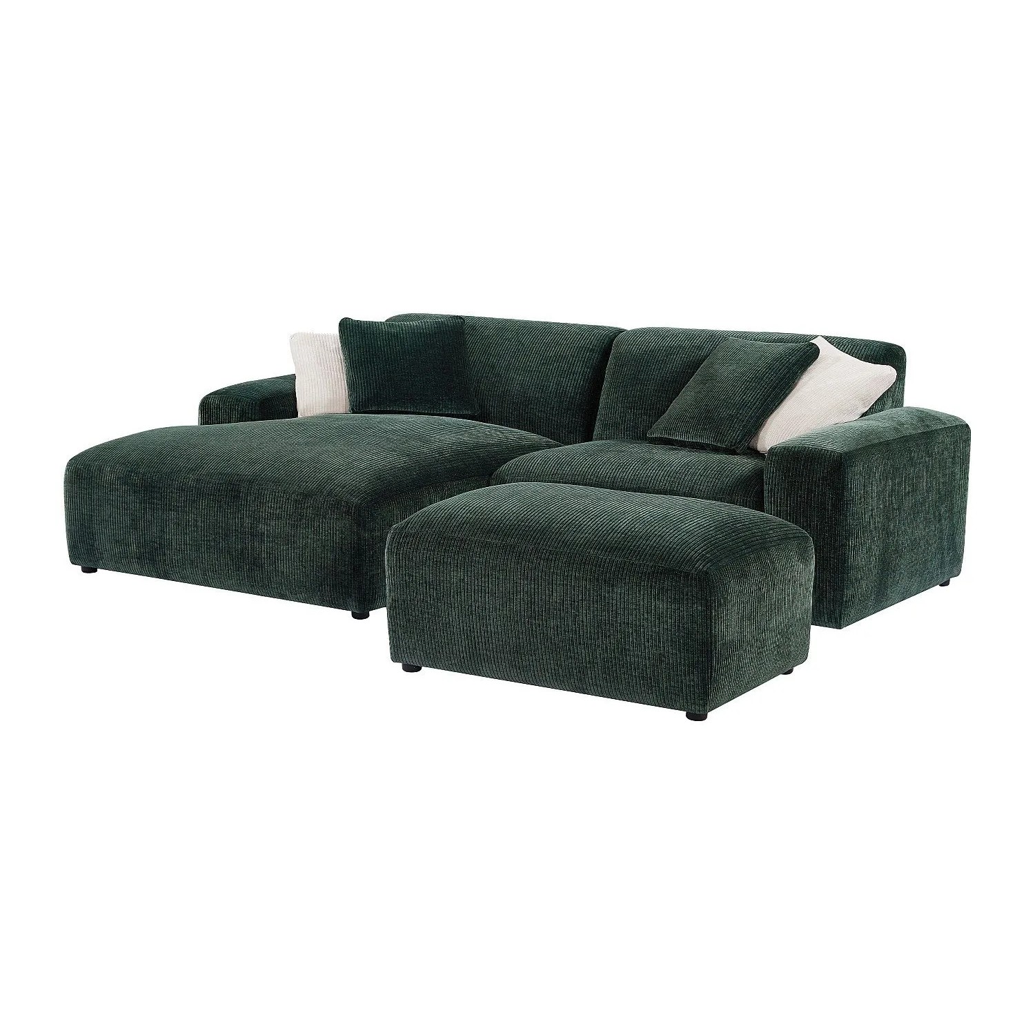 Vente-unique Sofa Ohne Schlafmöglichkeit Tirono Tannengrün 99 cm  254 cm