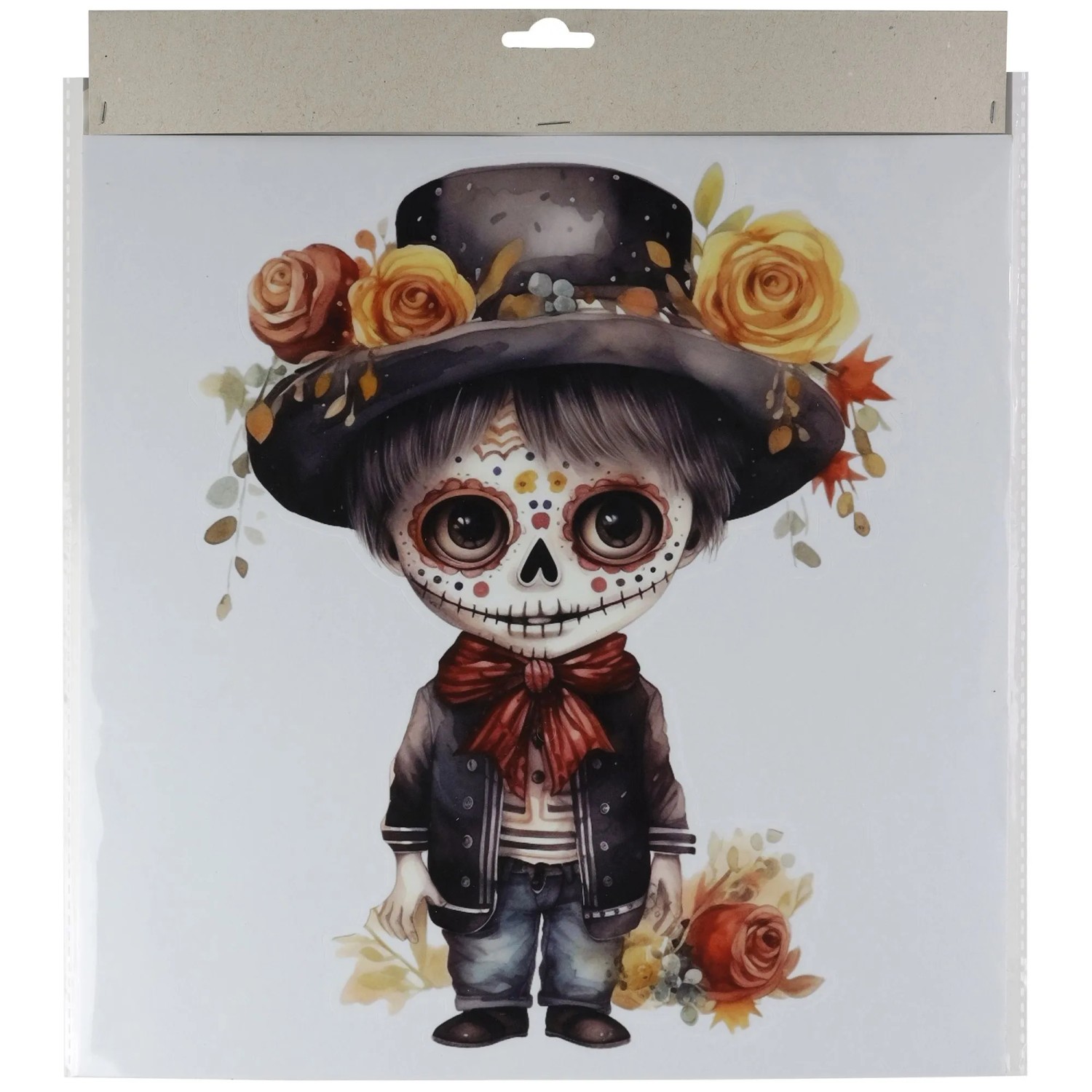 Halloween-Fensterbild Junge 34,5 cm Mehrfarbig