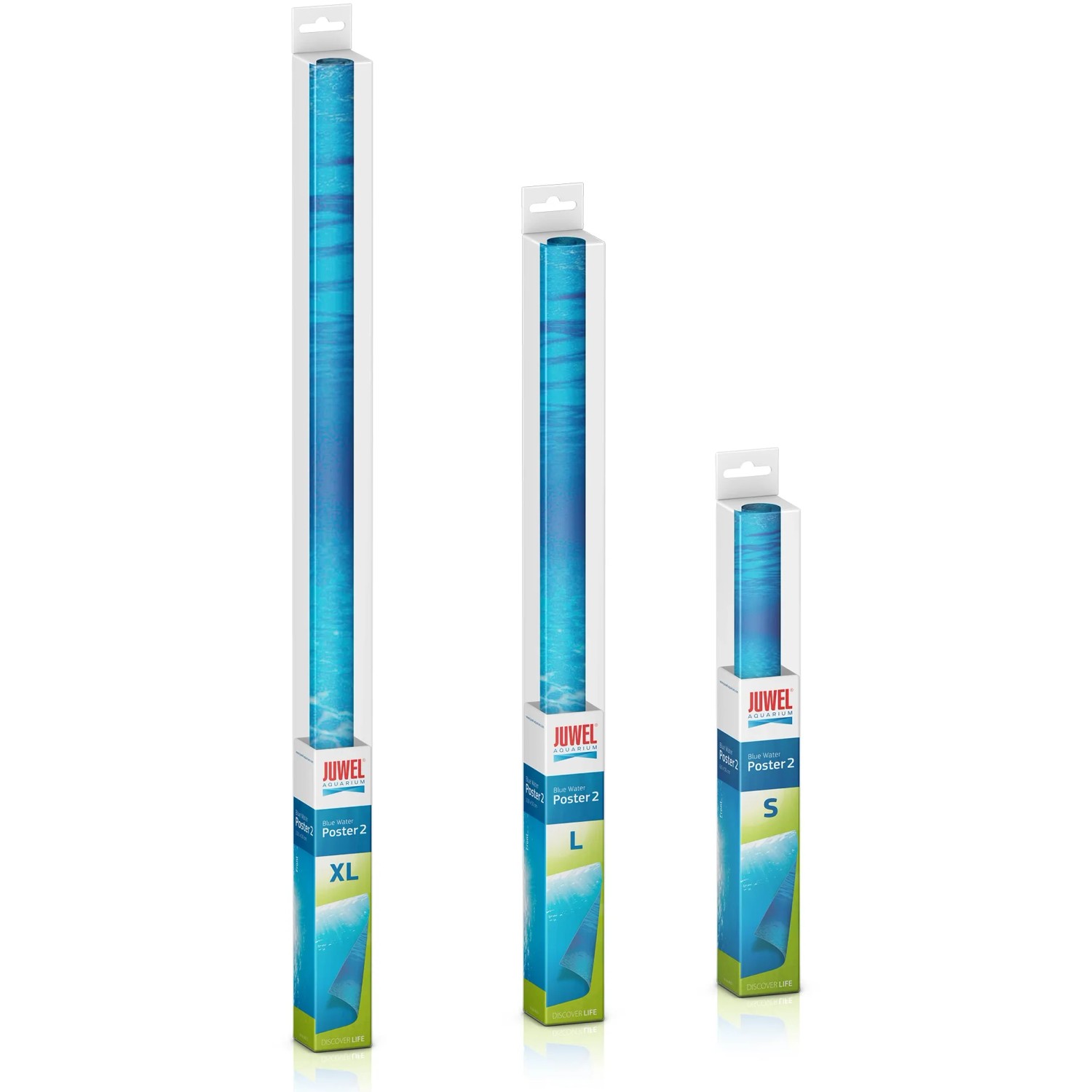 Juwel Aquarium-Rückwand Poster 2, verschiedene Größen (XL, L, S) in Verpackung.