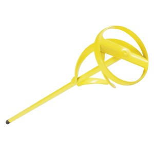 Gelber LUX Farbmischer (Ø 80 mm) für Bohrmaschinen, geeignet für Farben und Lacke.