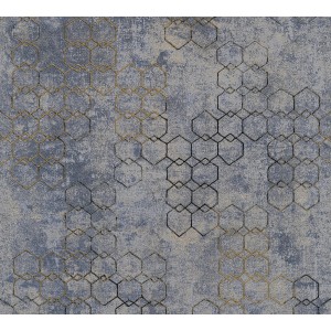 AS-Creation Vliestapete New Walls: Blau-goldene Grafik mit leichter Struktur für dekorative Wände.