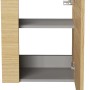 Fackelmann Waschbeckenunterschrank SBC Sandeiche, 44 cm breit, mit offenstehender Tür und Einlegeböden.