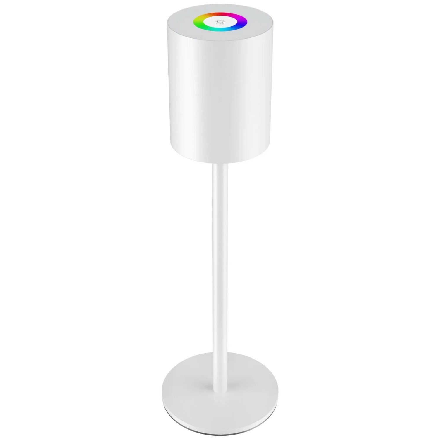 Tectake Akku Tischlampe Corly Modernes Design  Led  5 W Stufenlos Dimmbar  7 Rgb Lichtfarben  10 x 10 x 37 cm Weiß