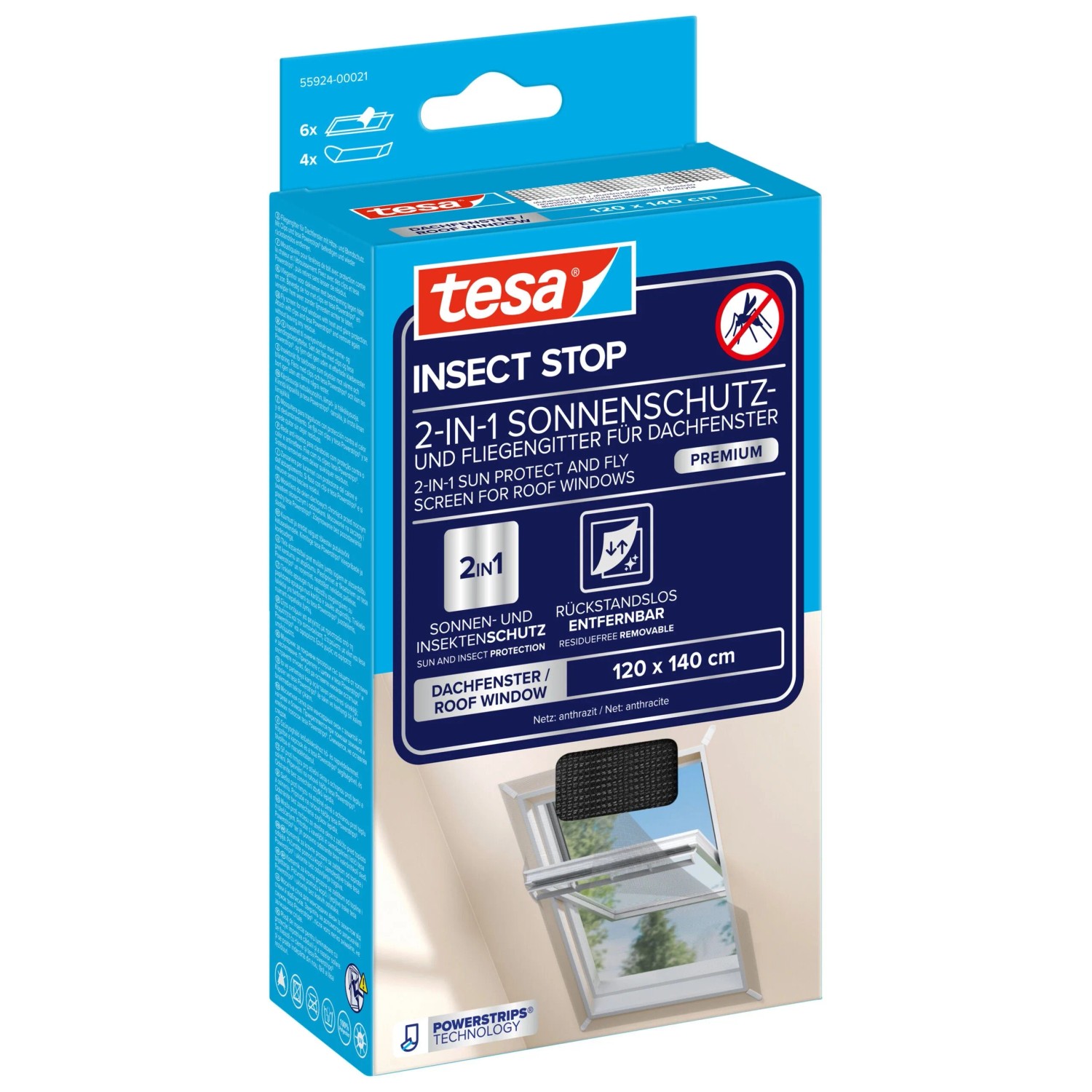 tesa® Insect Stop  2-in-1 Sonnenschutz & Fliegengitter Dachfenster