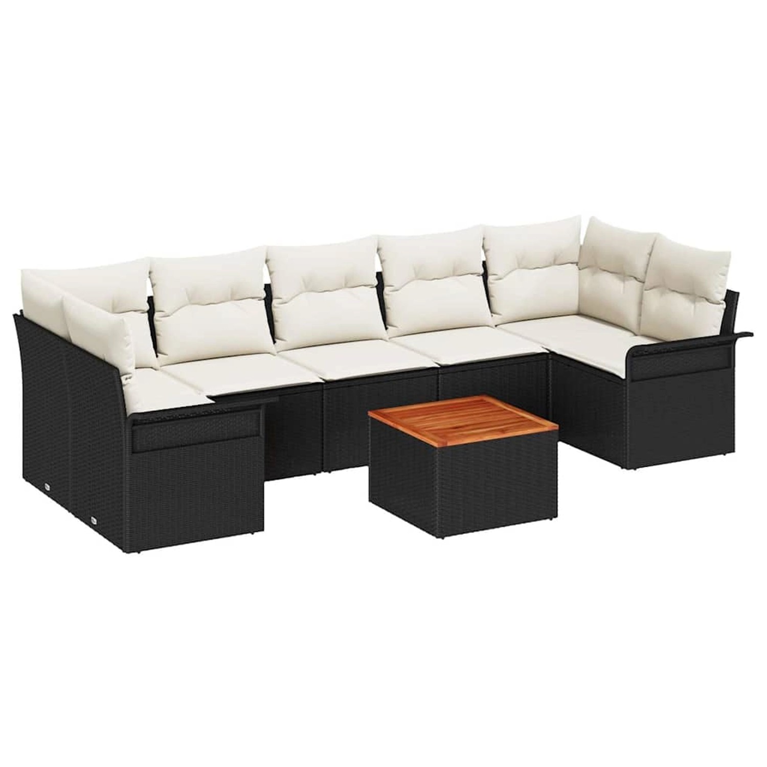 vidaXL Garten-Sofa-Set 8-Tlg Schwarz Poly Rattan 3347292 günstig online kaufen