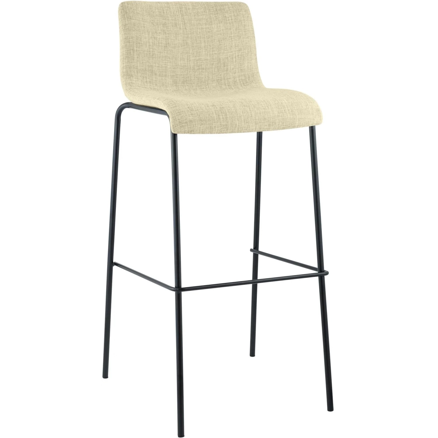 CLP Barhocker Hover Stoff Vierfußgestell Creme/Schwarz
