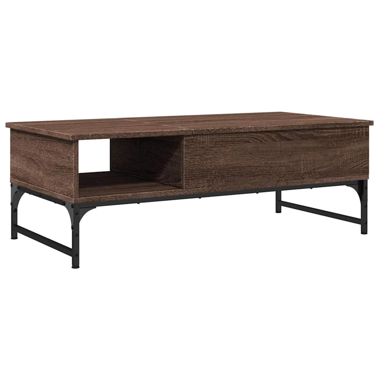 vidaXL Couchtisch Braun Eichen-Optik 100x50x35 cm Holzwerkstoff Metall 8453 günstig online kaufen